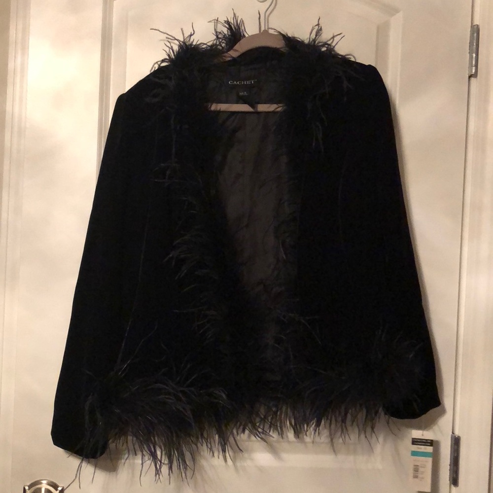 New velvet feather jacket